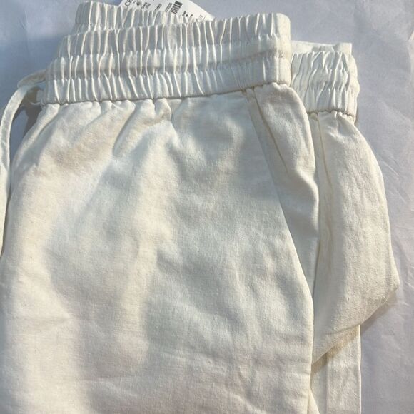 J. Crew Factory AW839 White linen blend draawstring pants NWT - Picture 7 of 11